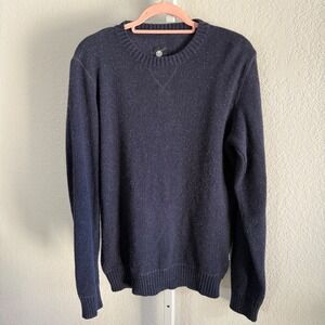 Element Sweater Men's Navy Blue Wool Silk Blend M Knit Pullover Made to Endure